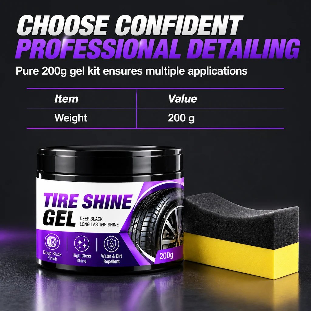 ✨🔥Car Tire Shine Gel  Restoration Paste and Rubber Parts Blackening Coating Wax