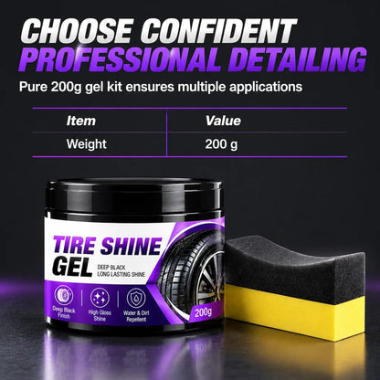 ✨🔥Car Tire Shine Gel  Restoration Paste and Rubber Parts Blackening Coating Wax