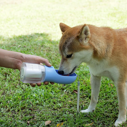 🐶3-in-1 Portable Pet Water Bottle with Food & Waste Bag Dispenser