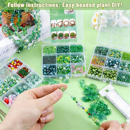 🪴 Hanging Beaded Plant Kit – Craft Your Own Sun-Catching Greenery That Glows!
