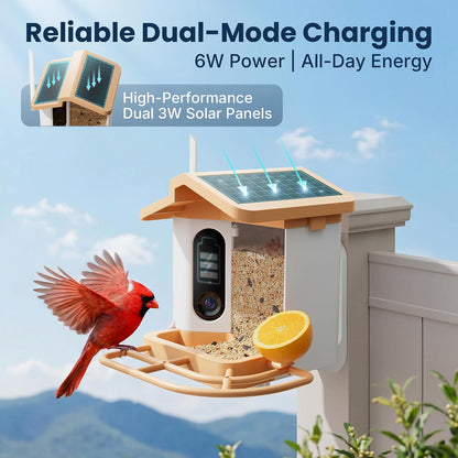 🐦 66% OFF — Smart Bird Feeder with 1080P Camera Solar Powered, AI Identify Bird Species