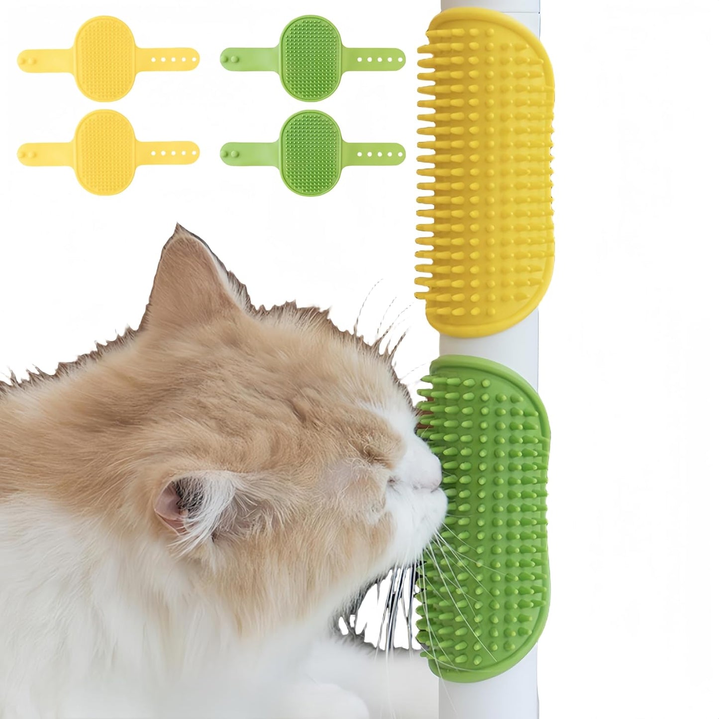 🔥4-in-1 Silicone Cat Brush Set, Scratcher Massager Deshedding Bath Tool for Cats & Dogs