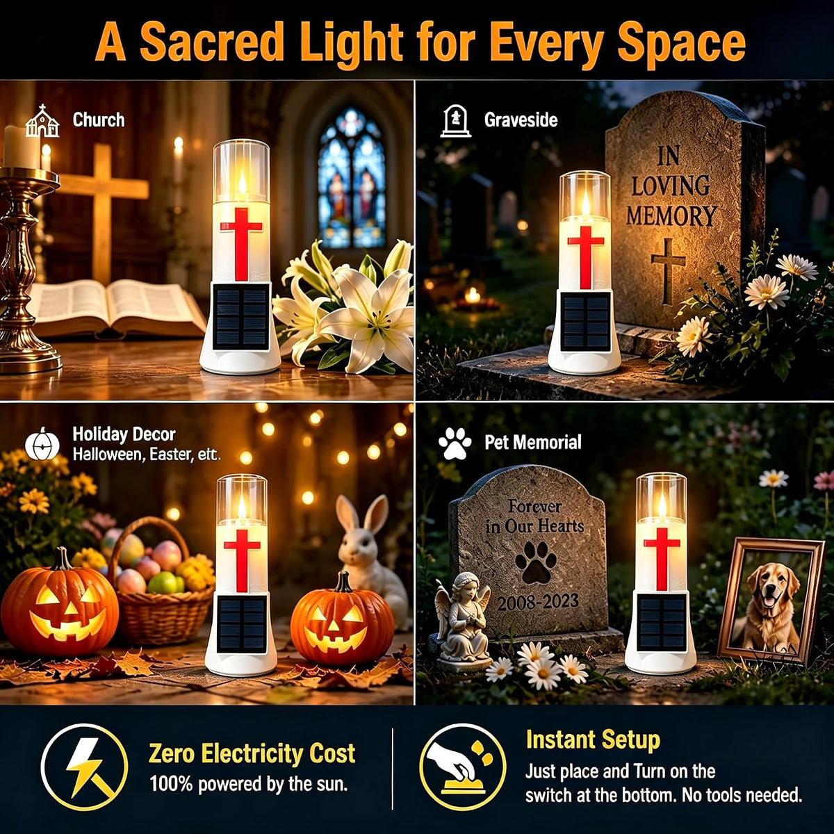 🔥 Last Day 49% OFF-Solar Memorial Flameless Candle Lights
