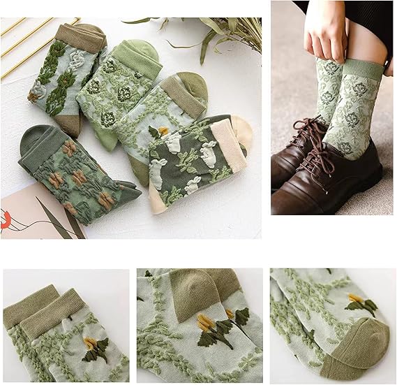 🌸 Vintage Floral Socks – 50% OFF Today Only! ✨