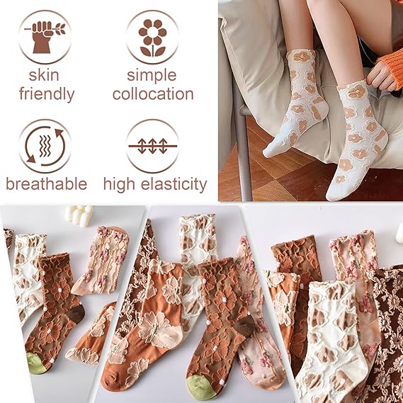 🌸 Vintage Floral Socks – 50% OFF Today Only! ✨