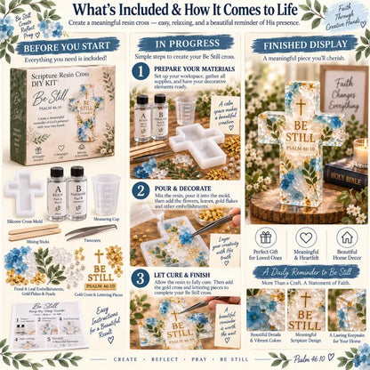 ✝️ Psalms of Comfort & Strength Resin Cross DIY Kit