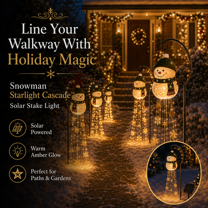 ☃️ Snowman Starlight Cascade™ Solar Christmas Yard Light