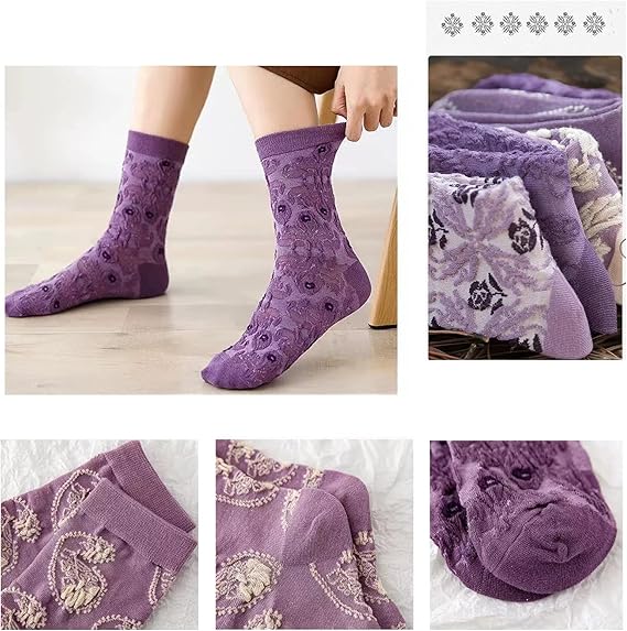 🌸 Vintage Floral Socks – 50% OFF Today Only! ✨