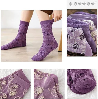 🌸 Vintage Floral Socks – 50% OFF Today Only! ✨