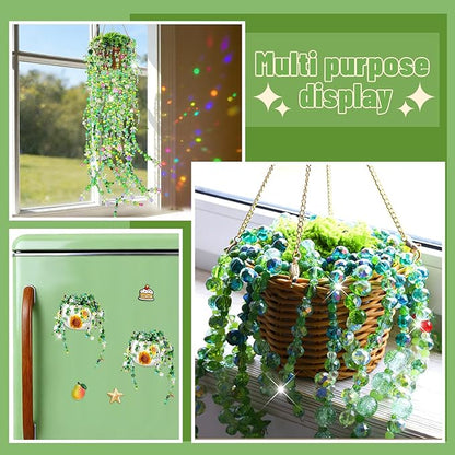 🪴 Hanging Beaded Plant Kit – Craft Your Own Sun-Catching Greenery That Glows!
