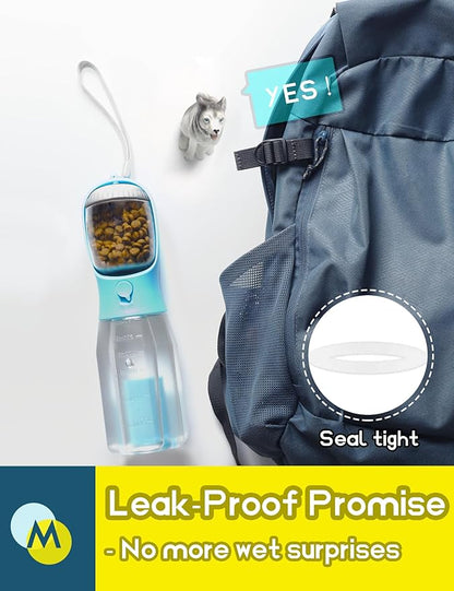 🐶3-in-1 Portable Pet Water Bottle with Food & Waste Bag Dispenser