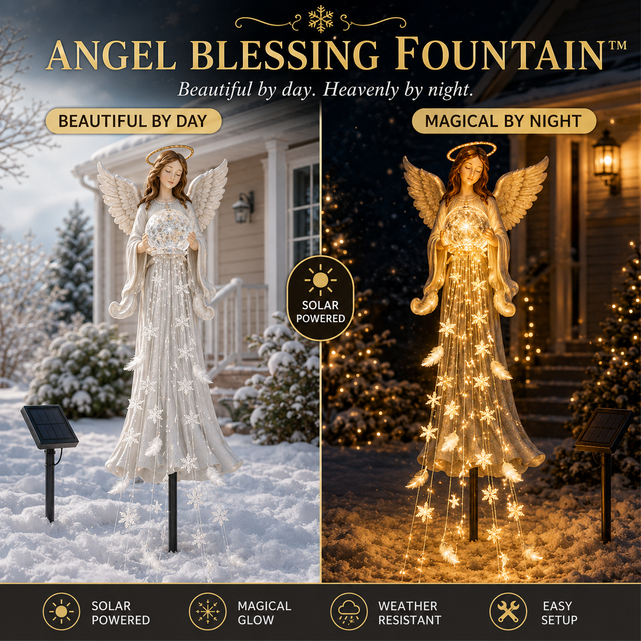 ✨ Angel Blessing Fountain– Solar Cascading Angel Garden Light 👼