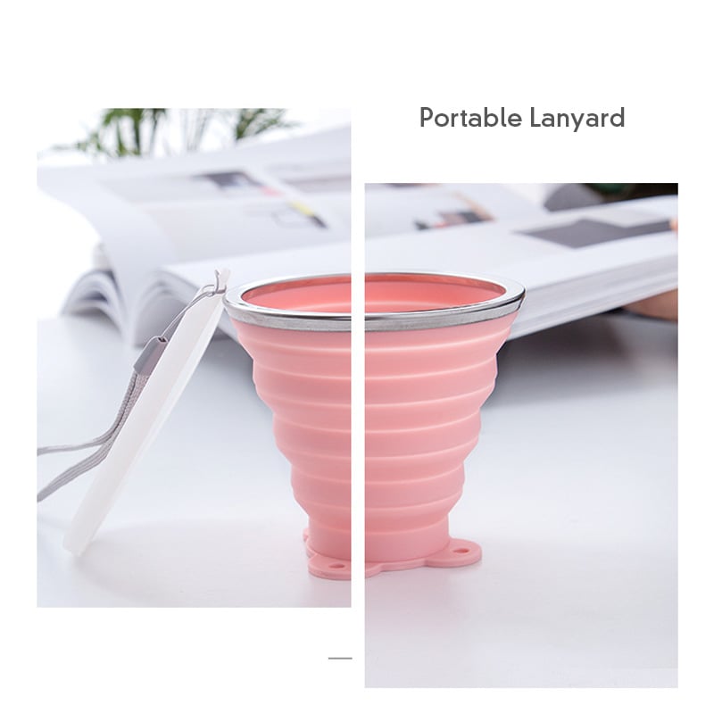 270ML Foldable Silicone Travel Cup - Anti-Slip Anti-Scald Camping Mug