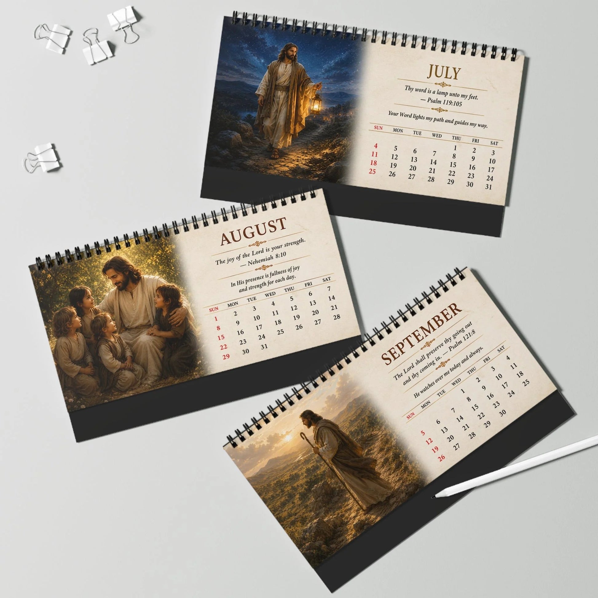 July August September Christian Calendar Pages
