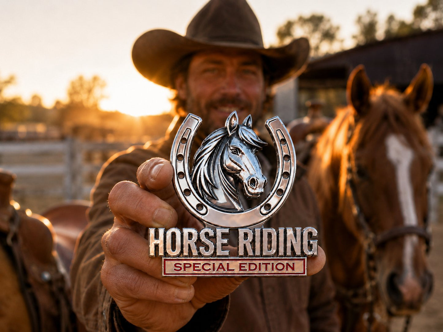 🐎 Horse Riding Special Edition 3D Chrome Metal Car Emblem