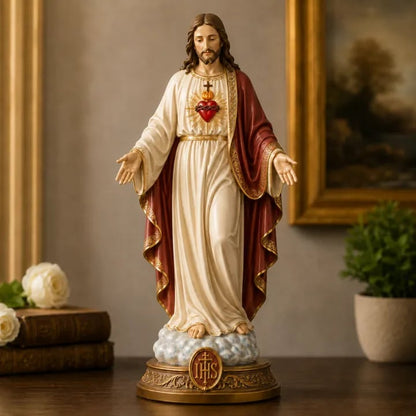 ✝️Sacred Heart & Blessed Mother Religious Statue Set – Elegant Christian Home Décor