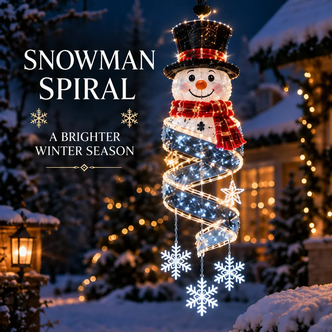 ⏳ Last Day 49% OFF – 🎄Christmas Magic Spiral™ Hanging LED Light Collection – 9 Festive Designs ✨ | Suspended Glowing Characters with Spiral Lights & Hanging Details for Porches, Windows, Entryways & Holiday Displays