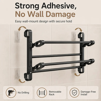 🪑 Foldable Wall‑Mounted Shoe Rack｜Space‑Saving Hanging Slipper Holder for Entryway Bathroom RV