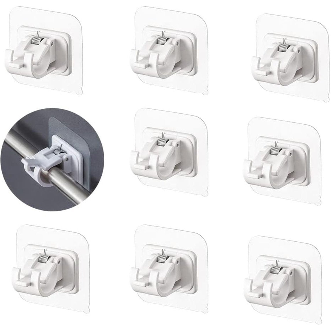 🔥LAST DAY 50% OFF-A set of 10 PCS Curtain Rod Brackets with Clips