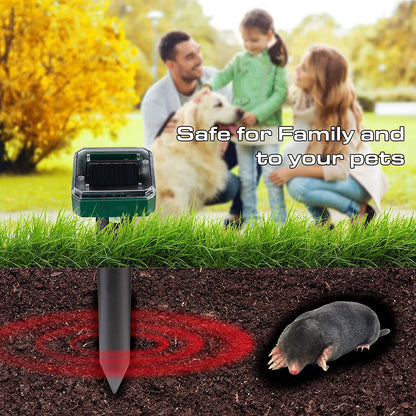 Upgraded 7000ft🔥Solar Power Ultrasonic Gopher Mice Mole Pest Snake Repellent