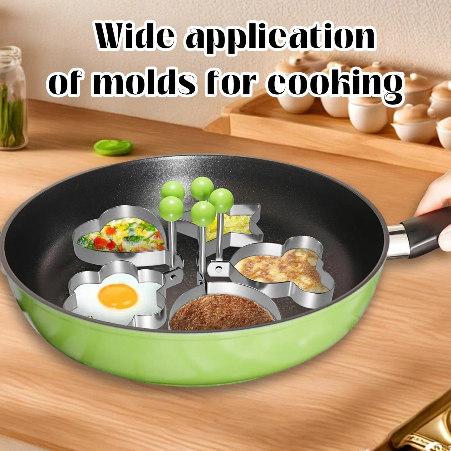 5 Counts Set Fried Egg Rings Molds, Multifunctional Breakfast Tool