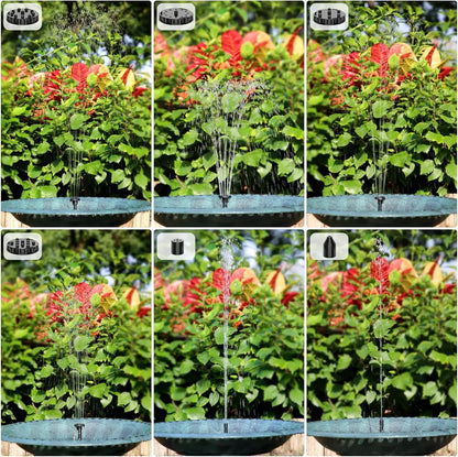 5.1" Solar Bird Bath Fountain Pump - Floating Water Feature with 6 Spray Nozzles - Eco-Friendly Pond Aerator for Garden & Patio