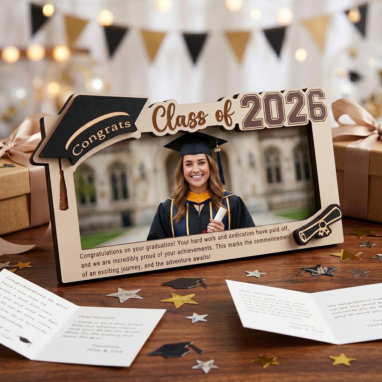 🎓Class of 2026 Graduation Wooden Money Holder for Cash & Gift Cards 🎁