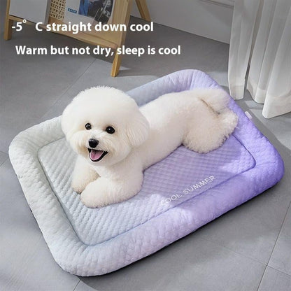 🔥⚡50K+ SOLD!❄️Pet Cooling Pad Mat for Dogs and Cats - ✅Breathable Soft Sleeping Cushion for Indoor Floors Sofas🛋️|Car Travel🚗| Washable Multiple Sizes Available