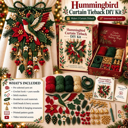 ⏳ Last Day 49% OFF – 🎄 Christmas Crochet Curtain Tieback DIY Kit | Beginner-Friendly Options, 8 Festive Designs 🧶