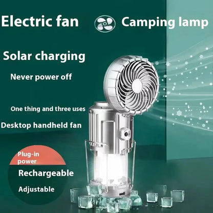 🔥3 in 1 Portable Solar Outdoor Led Camping Lantern with Fan