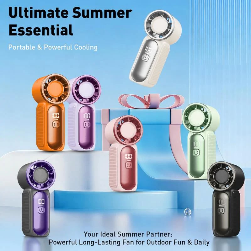 🥳2026 HOT SALE🥳💞50K+ SOLD!💨❄️ ! Turbo Handheld Fan – 16900 RPM, 6 speeds, LED display. 3000mAh battery, 10.7hrs cooling. Pocket‐sized power! 🌬️✨