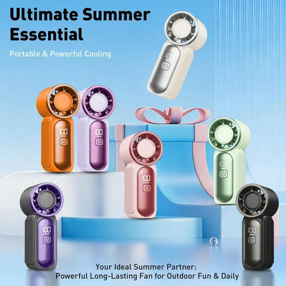 🥳2026 HOT SALE🥳💞50K+ SOLD!💨❄️ ! Turbo Handheld Fan – 16900 RPM, 6 speeds, LED display. 3000mAh battery, 10.7hrs cooling. Pocket‐sized power! 🌬️✨