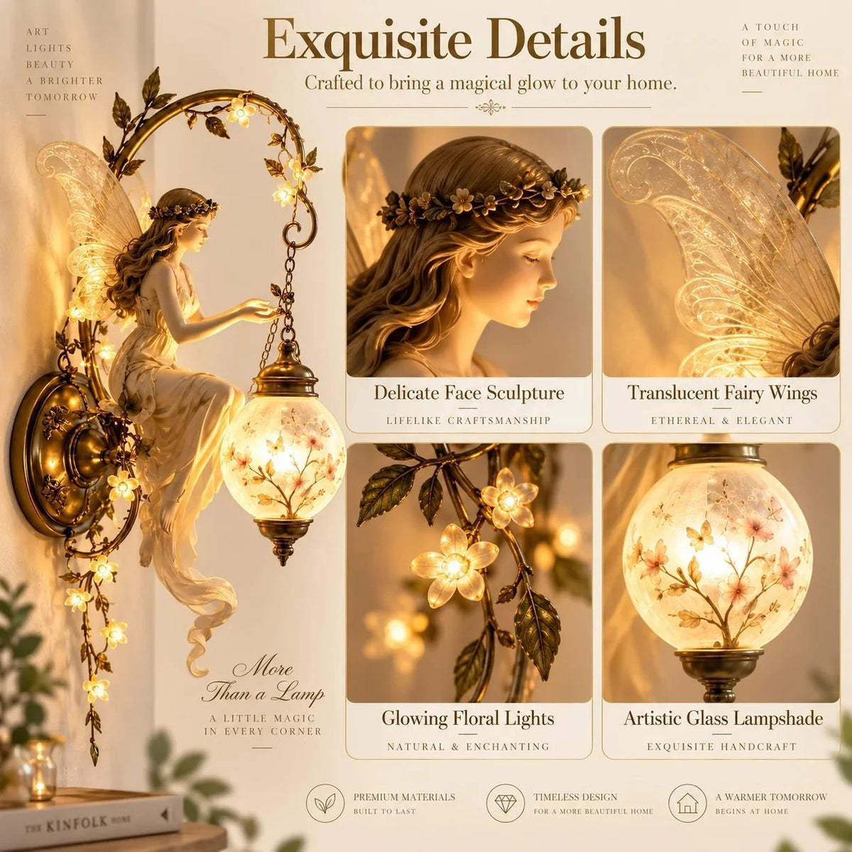 Enchanted Fairy Blossom Lantern Wall Light – Floral Fantasy Décor