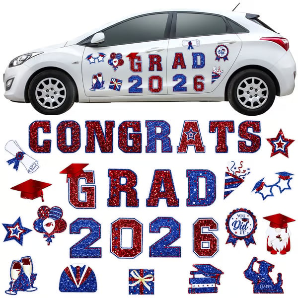 🎓 2026 Grad Car Magnets 🧲 – 30-Piece Set for Celebration Decor (Cars, Fridges & More) 🎁Buy 2 Free Shipping