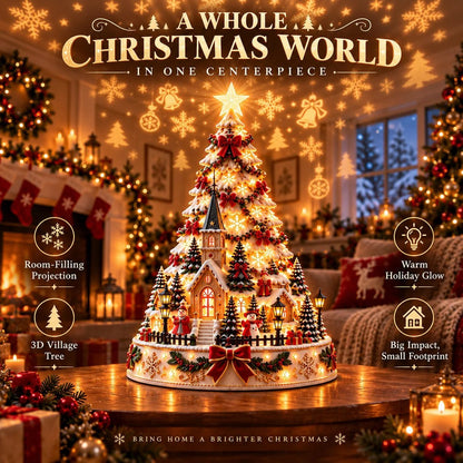 🎄Christmas Village Projection Centerpiece – 4 Themed Villages