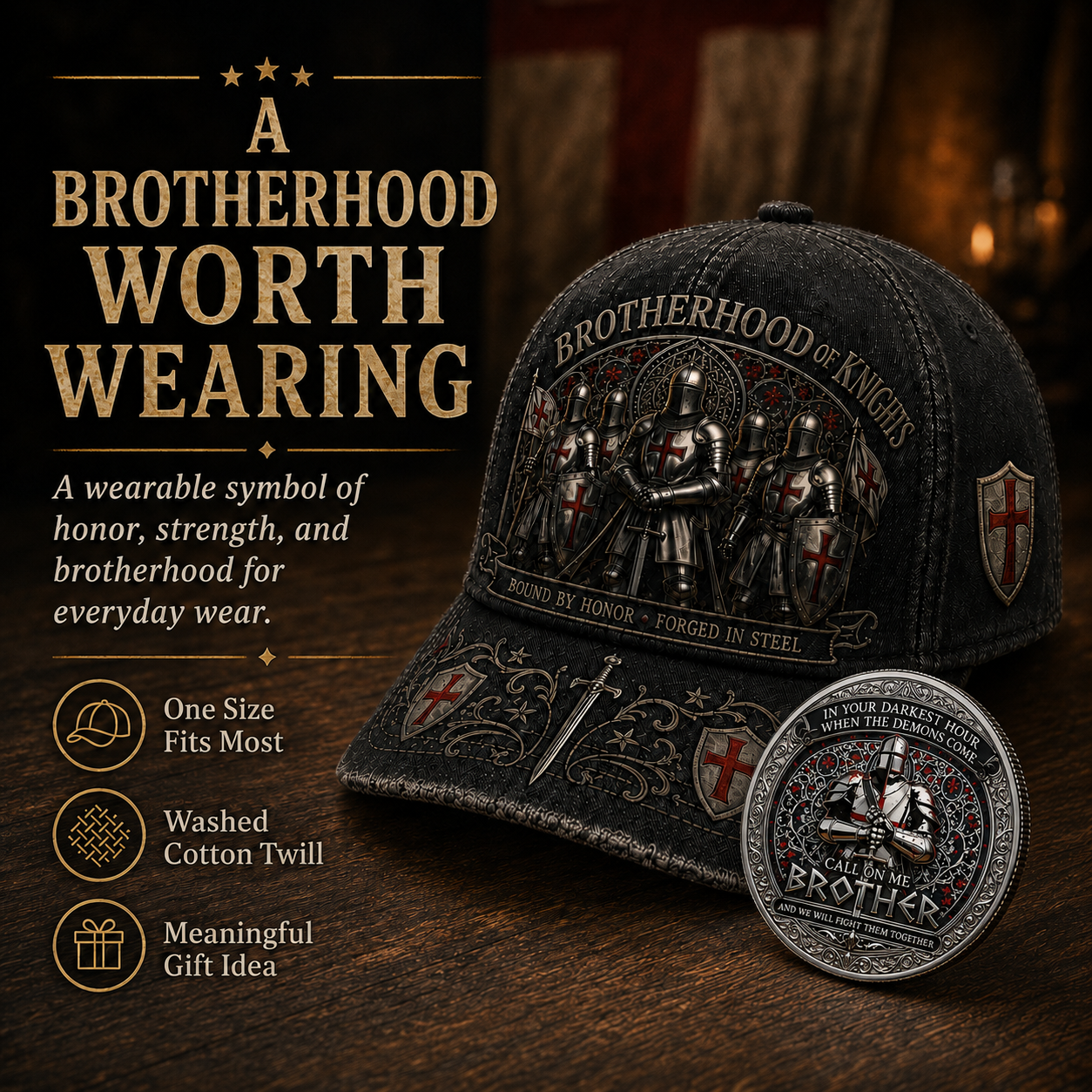 ⚔️ Brotherhood Of Knights Honor Cap