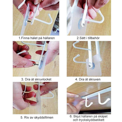 🔥 2PCS Under Shelf Hanger with 6 Hooks🏠