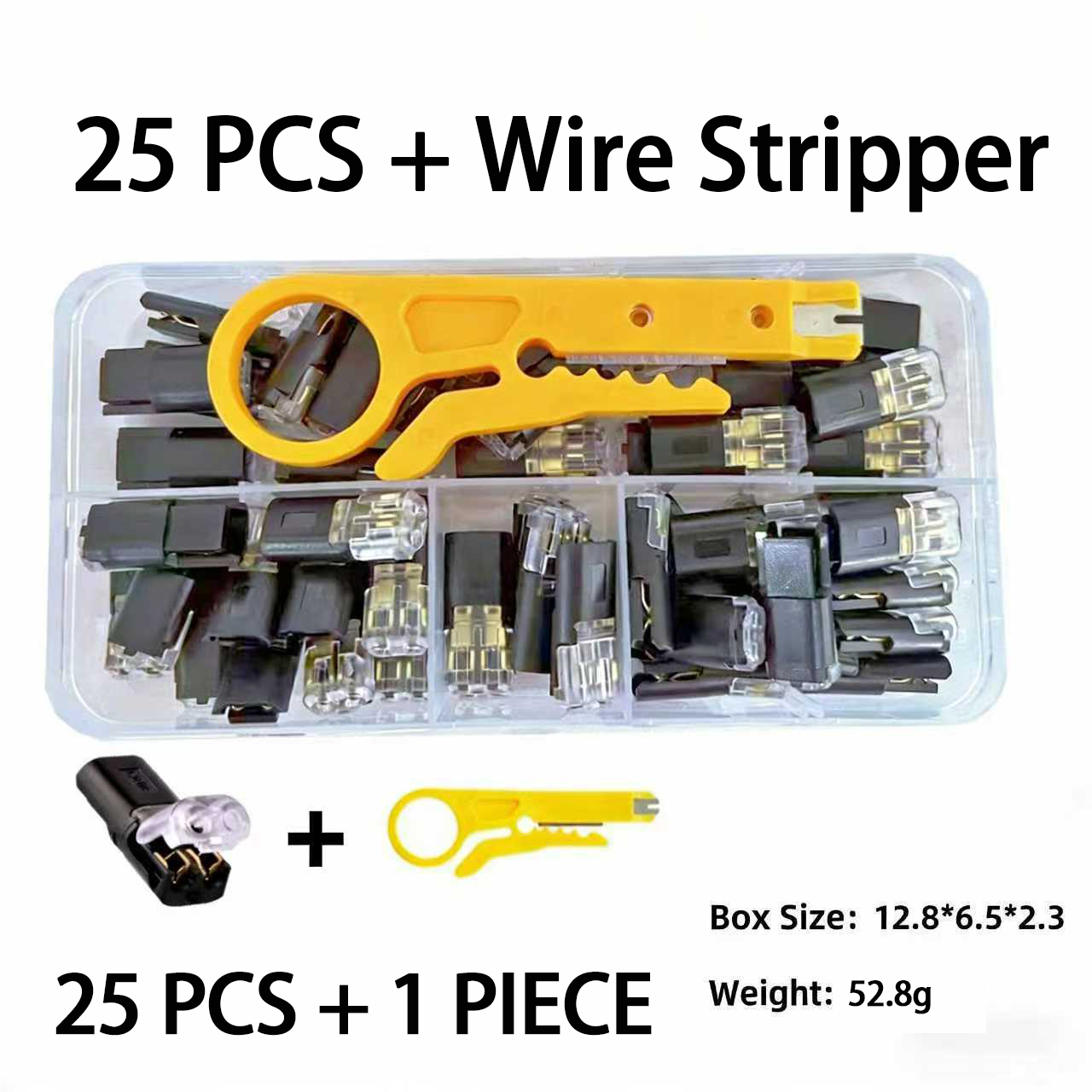 50pcs Double Wire Plug in Connector with Locking Buckle