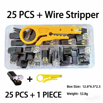 50pcs Double Wire Plug in Connector with Locking Buckle