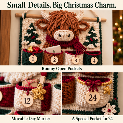 🎄 Christmas Crochet Advent Calendar DIY Kit – 24 Little Surprises, One Cozy Family Tradition