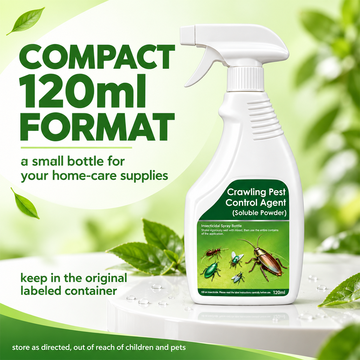 Compact 120ml crawling pest control format