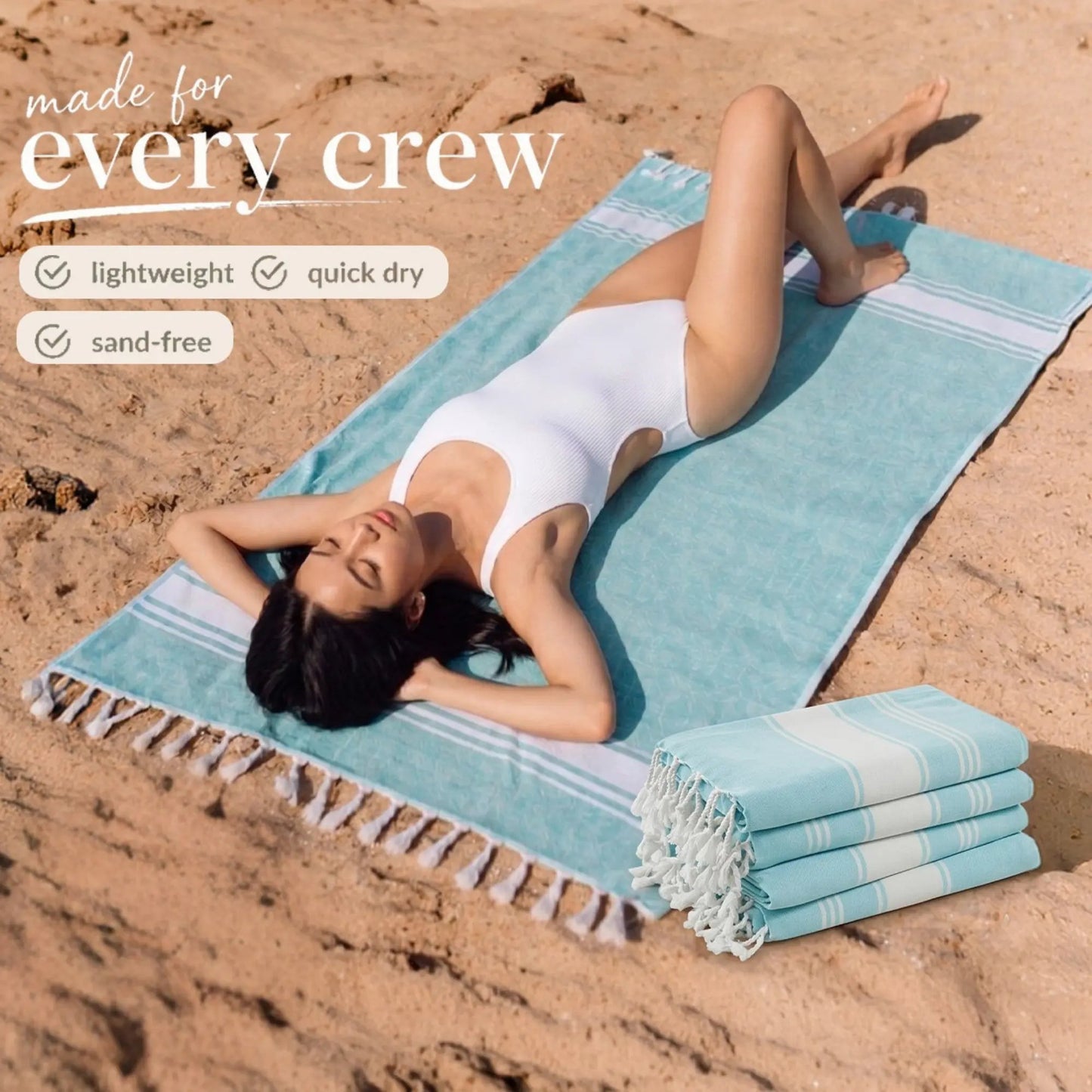 🌊 XL Beach Towel 39"x71" – Quick-Dry, Sand-Free, Breathable 🏖️Travel & Pool Ready ☀️