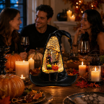 🔥HOT SALE 50% OFF 🌲Witches Hat Lighted Water Lantern With Swirling Glitter🎁