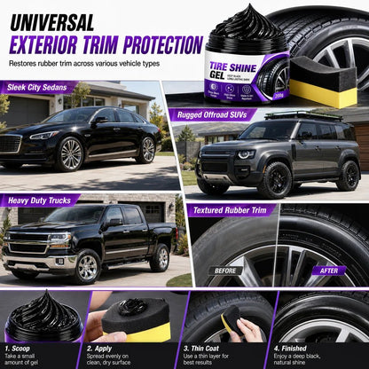 ✨🔥Car Tire Shine Gel  Restoration Paste and Rubber Parts Blackening Coating Wax