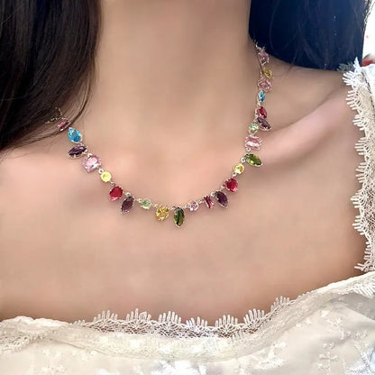 🌈 TODAY ONLY: BOGO 50% OFF! Rainbow Crystal Zircon Bracelet & Necklace for Women, S925 Sterling Silver Plated&nbsp;