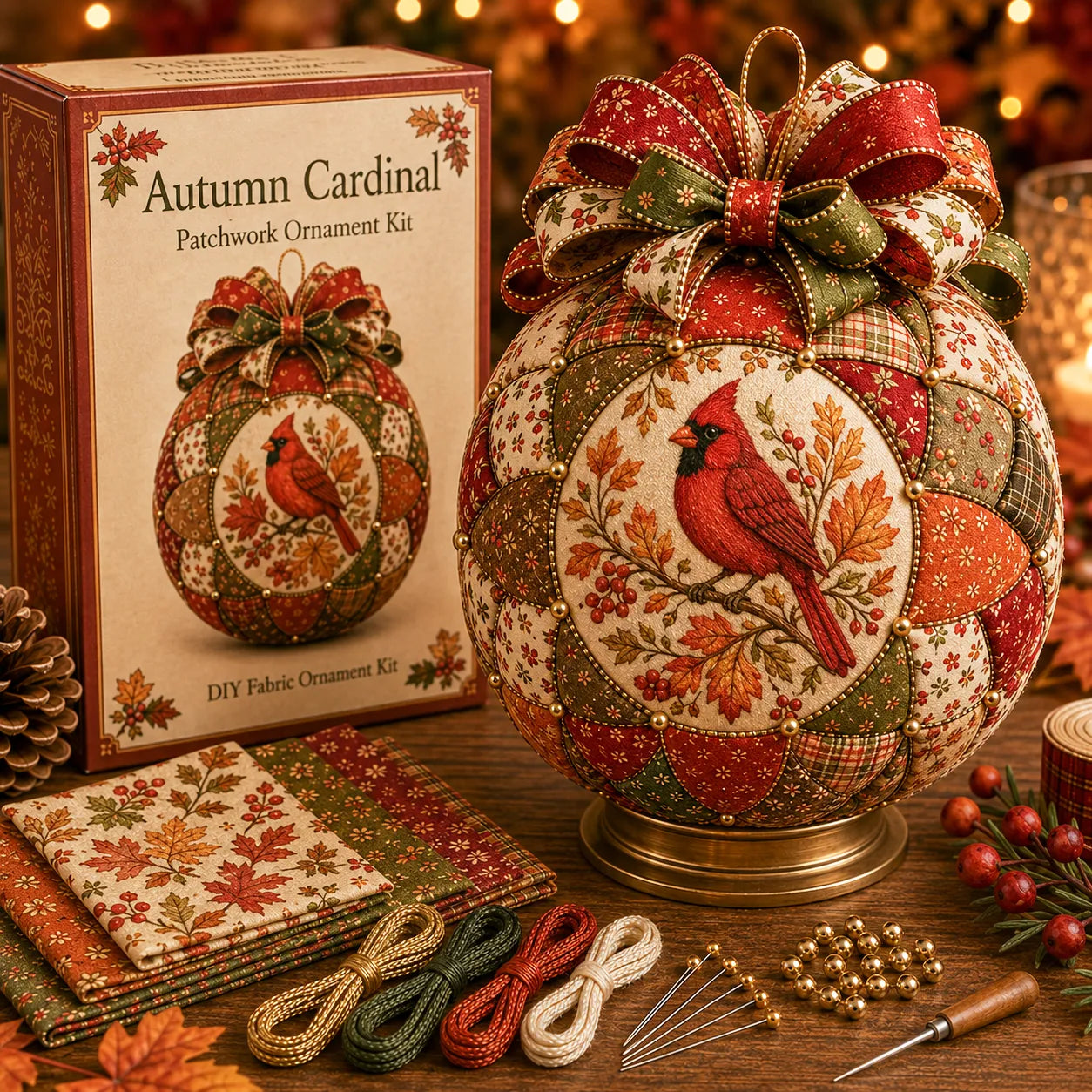 🔥LAST DAY 50% OFF -🍂 Autumn Thanksgiving Classics Patchwork Ornament DIY Kit