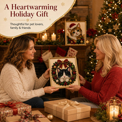 🎄LAST DAY 50% OFF – DIY Christmas Festive Pet Pearl Diamond Painting Art Kit With Frame