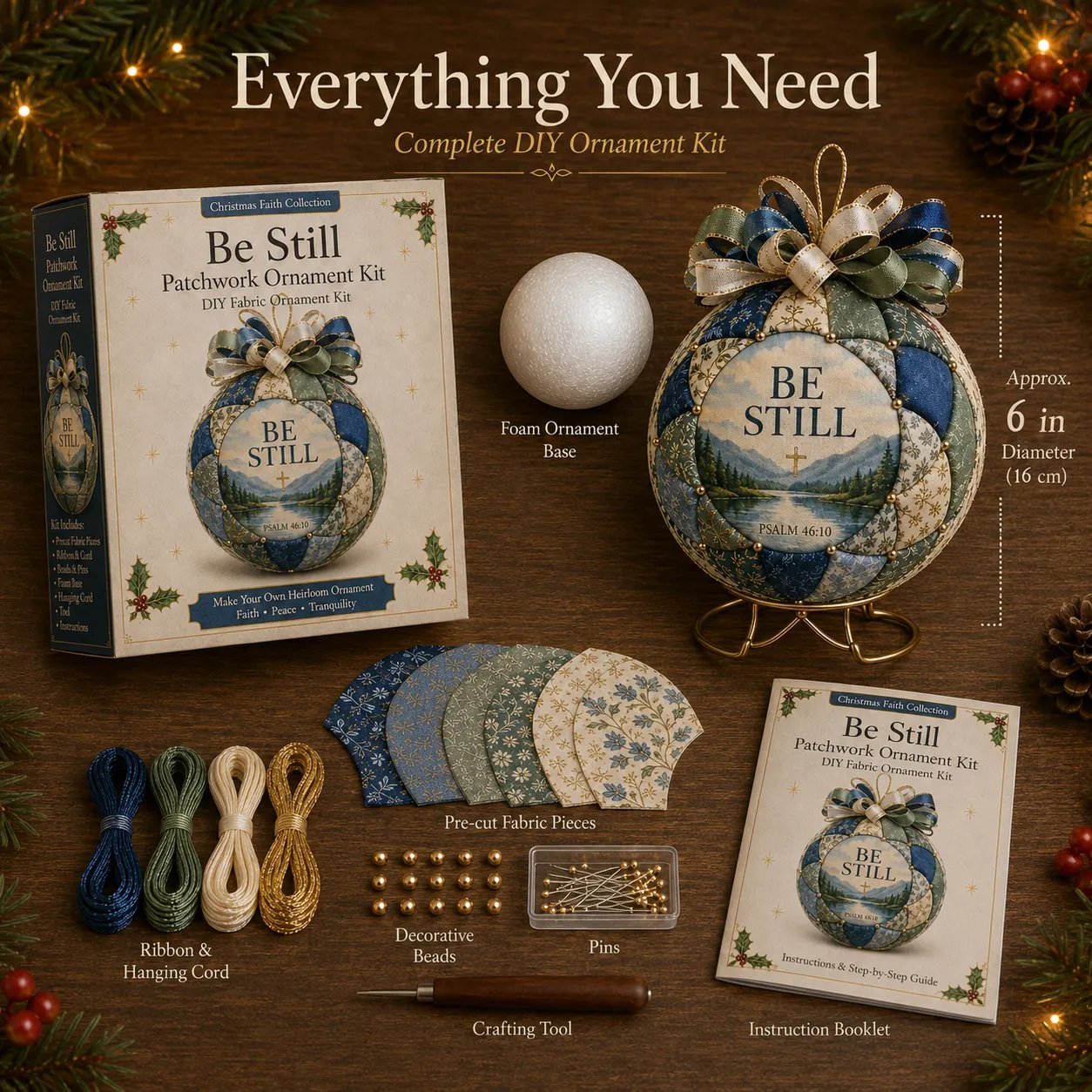 🔥LAST DAY 50% OFF - 🎄Christmas Faith Patchwork Ornament DIY Kit