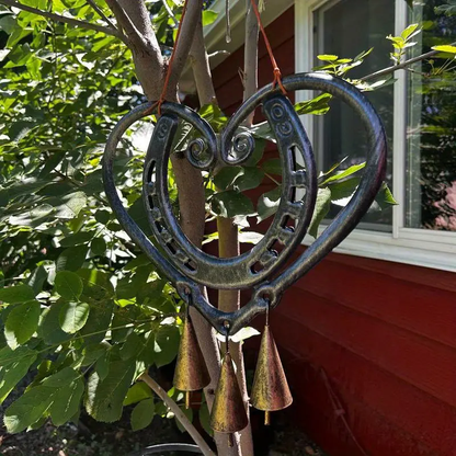 ❤🐎 Handcrafted Horseshoe Heart Wind Chime
