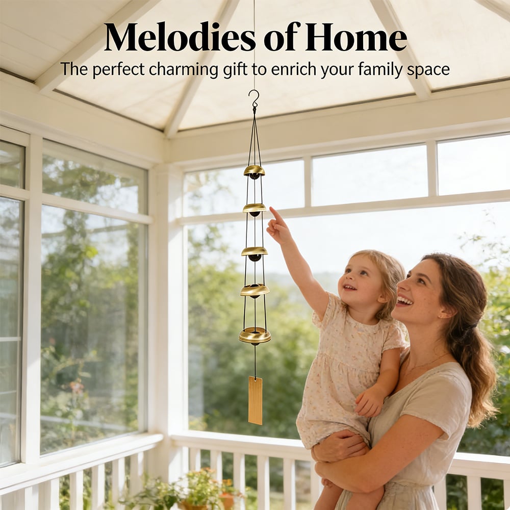🔔 Quintet Brass Wind Chimes (35-inch)